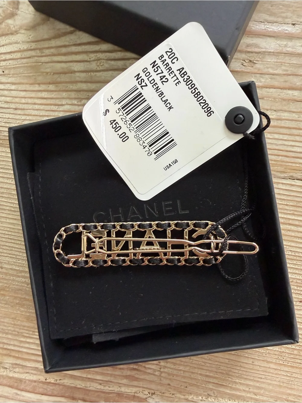 CHANEL Chain Logo Hair Clip/Barrette - Picture 2 of 5